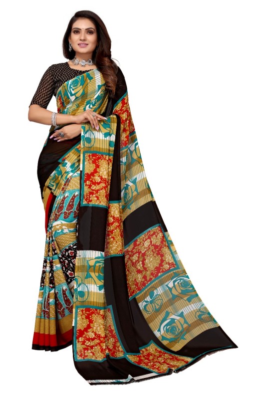 Fancy Georgette Printed Saree With blouse